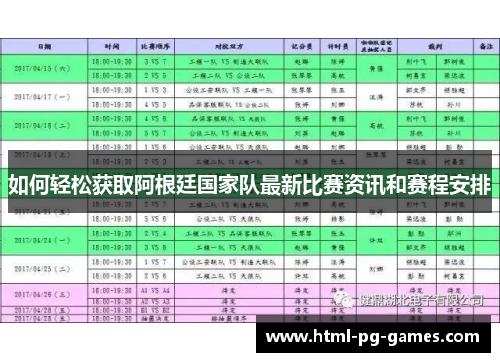 如何轻松获取阿根廷国家队最新比赛资讯和赛程安排